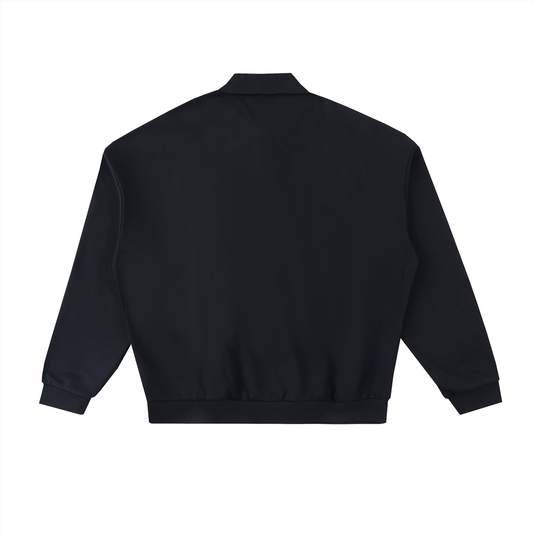 Drop Shoulder Fleece Polo Sweatshirt