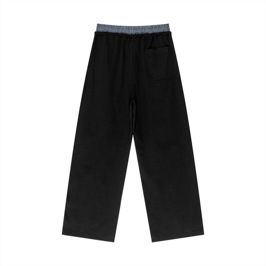 Molecular Plaid Contrast Pants