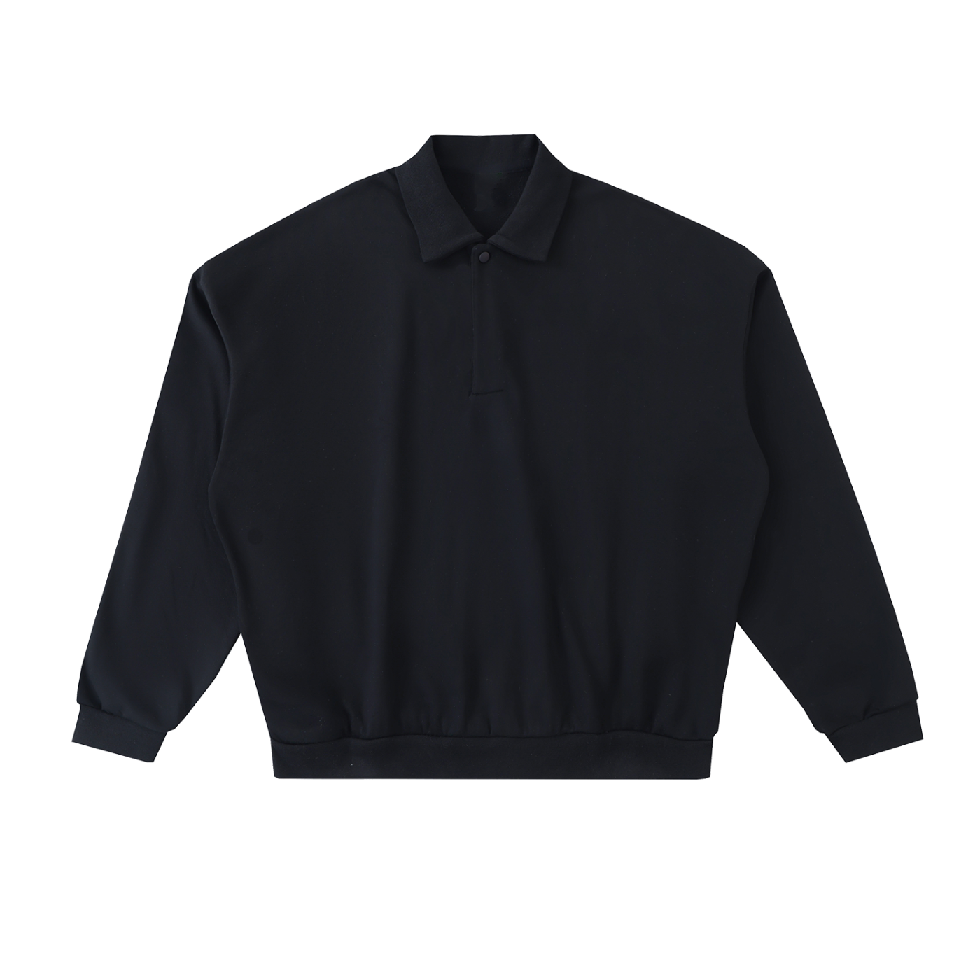 Drop Shoulder Fleece Polo Sweatshirt