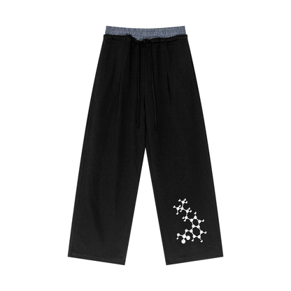 Molecular Plaid Contrast Pants