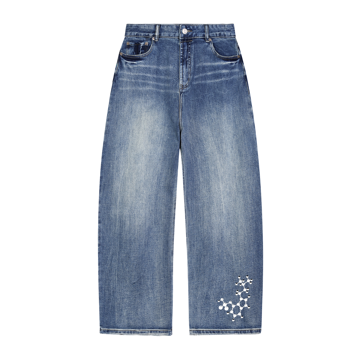 Tri Logo Graphic Baggy Denim