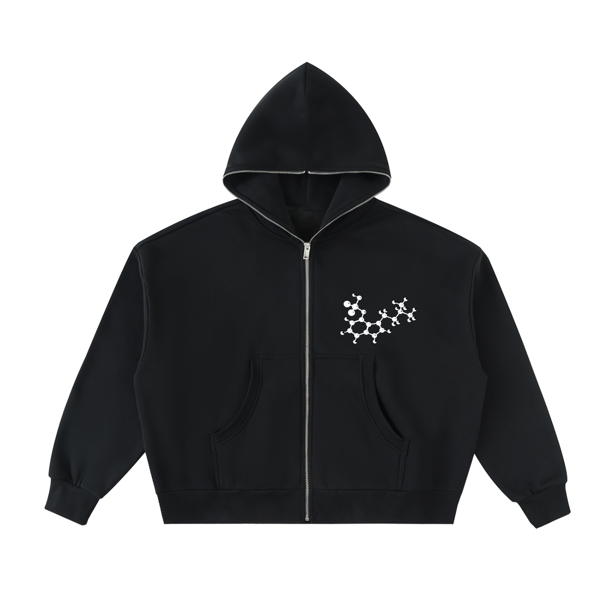 Molecular Full-Zip Boxy Hoodie
